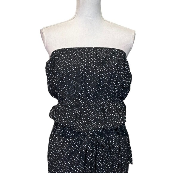 Malia Mills Joan Strapless Polka Dot Maxi Dress Black Women’s Size 6 New - Picture 3 of 13